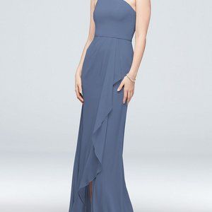 David's Bridal Style F20011 - Steel Blue Bridesmaid dress